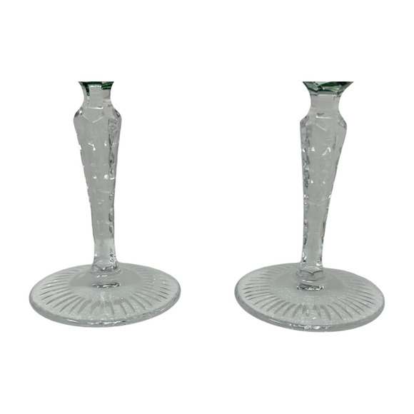 Nachtmann Traube Emerald Green Cordial 4.75” Cut To Clear Crystal Glass Set 2 - Picture 16 of 16